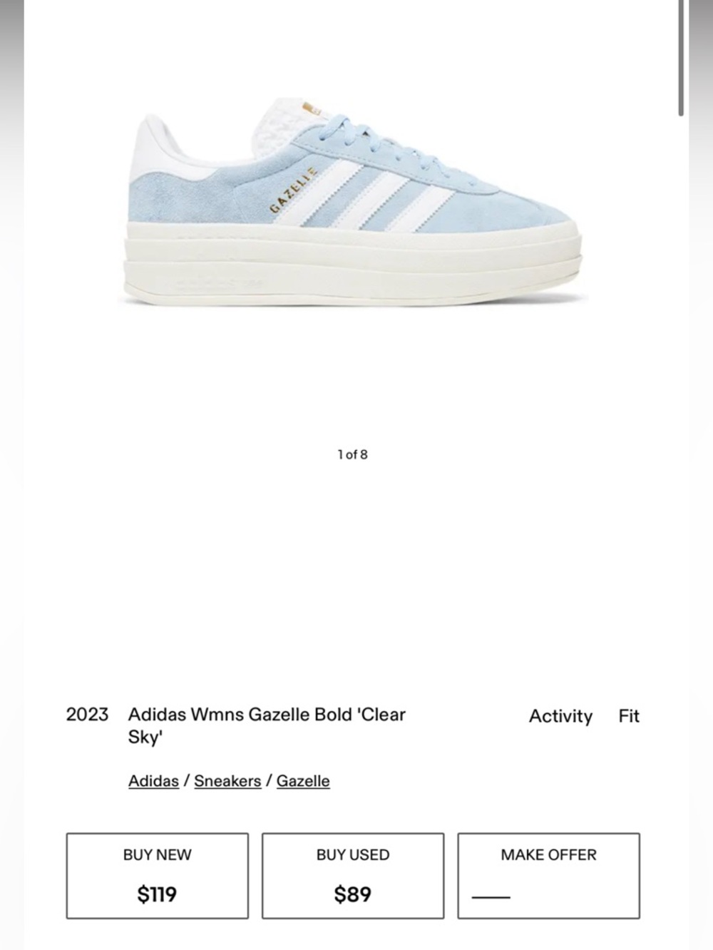 adidas Gazelle Bold Women's Sneakers - Light Blue & White